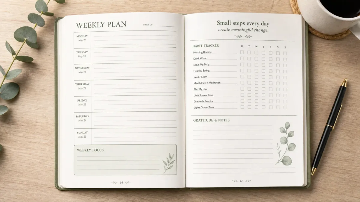 The Intentional Year — interior page spread showing the finished, typeset layout